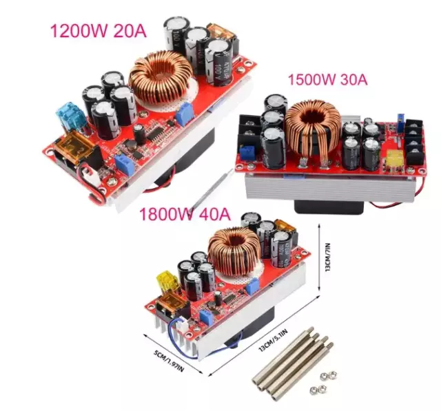 1200/1500/1800W 20/30/40A Dc-Dc Boost Convertisseur Pas Dessus Module (T)