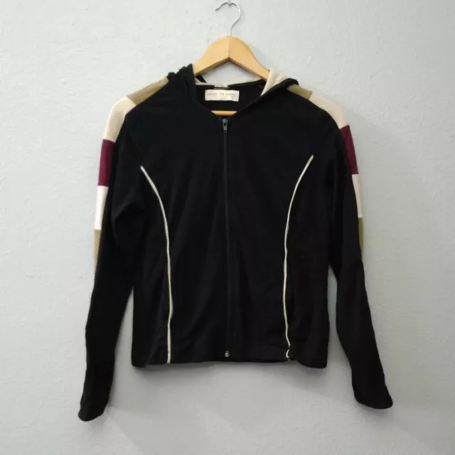 Under The Canopy Women's Small Black Full Zip Hoodie Jacket Colorblock Sweater