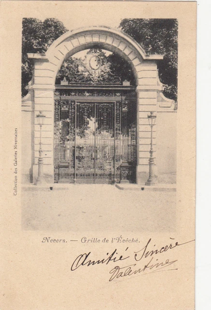 NEVERS grille de l'évêché timbrée 1903