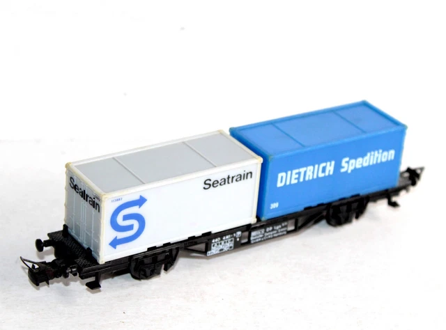 Wagon Porte-containers Liliput HO (1/87) – OBB à Bogies, Réf 202 10, Très Bon état