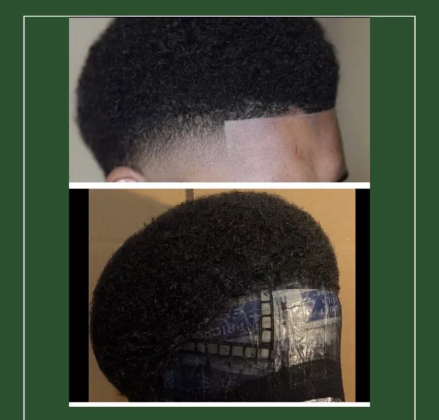 🇺🇸ManWeave STUNNATAPE 360 Afro  Toupee Large  Adhesive SkinBase HandMade🦾