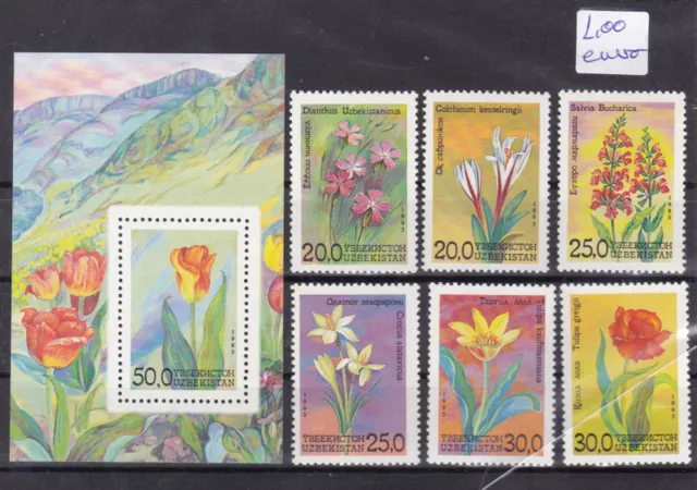 (uzbekistan)1993 Sc 38/44 flower,set MNH    u76