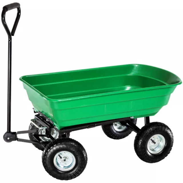 NEW Heavy Duty Green Garden Cart with Tipping Barrow Trolley - Garden - Home