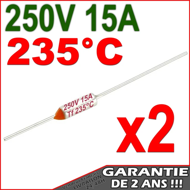 Lot De 2 Fusibles Thermiques 152° Tf Ry 250v 15a Thermofusible