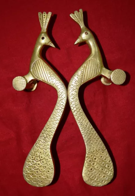 Golden Peafowl Handle Brass Handmade Bird Design Lounge Bar Club Door Pulls OP54