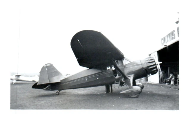 Stinson Reliant Gullwing Airplane VTG Photo 5x3.5 NC21113 Calkins Air Field MI