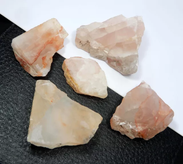 Natural Semi-Precious Rose Quartz Slabs Loose Gemstone 472.00 Ct 5 Pcs