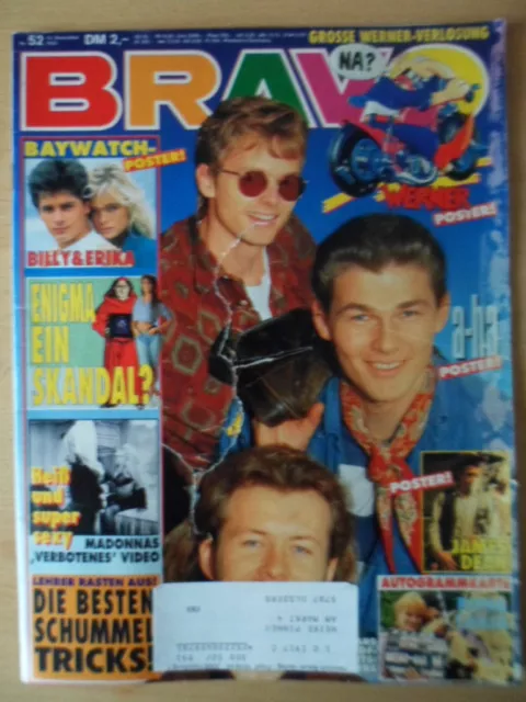 BRAVO 52 - 19.12. 1990 A-HA Baywatch Madonna Dieter Bohlen Billy Idol Scorpions
