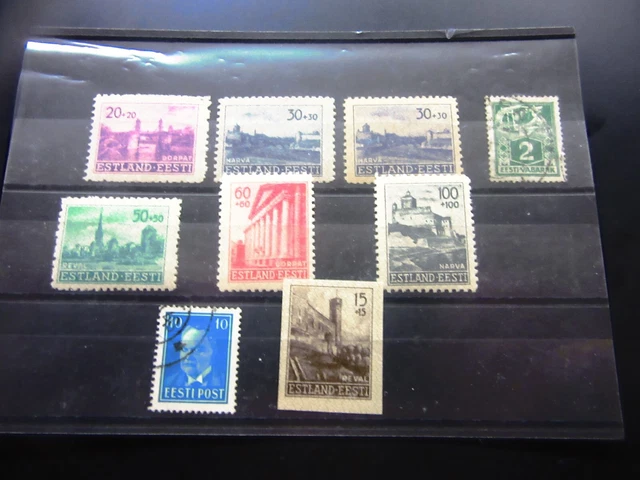 9 Alte Briefmarken  Estland von 19......