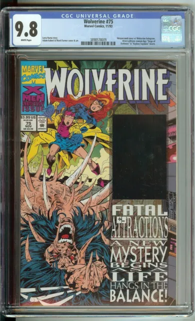 Wolverine #75 CGC 9.8 1993 Marvel Comic Hologram Card Cover White Pages