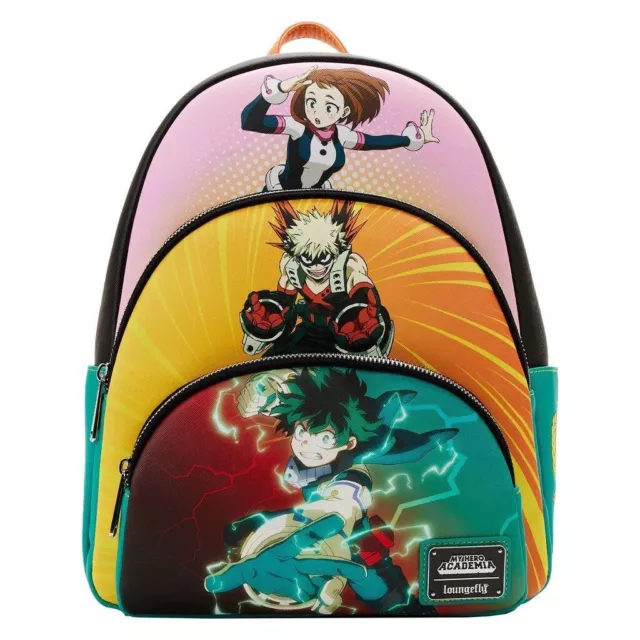 Loungefly My Hero Academia Anime - Triple Pocket Scene Mini Backpack Bag