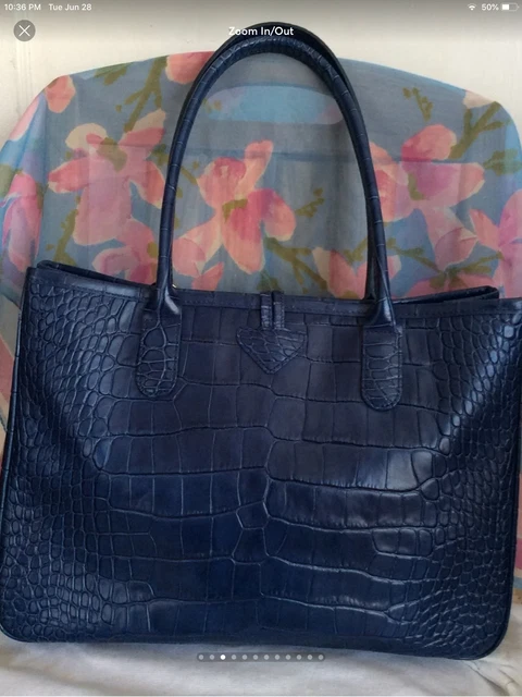LONGCHAMP ROSEAU CROC EMBOSSED LEATHER TOTE new condition 2
