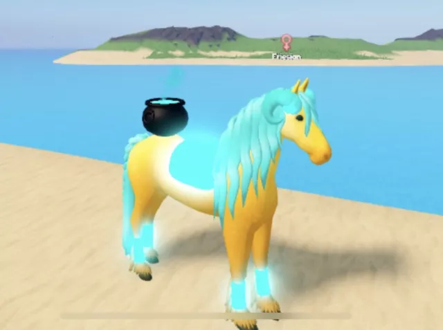 Roblox Wild Horse Islands 🩵 Horned￼ Fiend Friesian 🩵!!