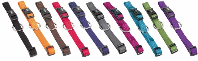 HALSBAND Hundehalsband NYLON CLASSIC mit Zugentlastung 10 Farben zu Auswahl