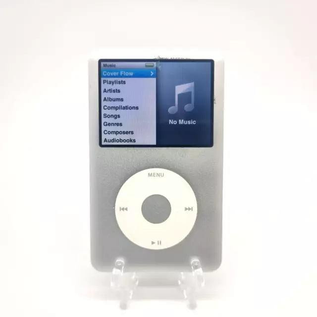 Apple iPod Classic 80Gb 6th Generation A1238 Silver + Silicone Case Charge Cable