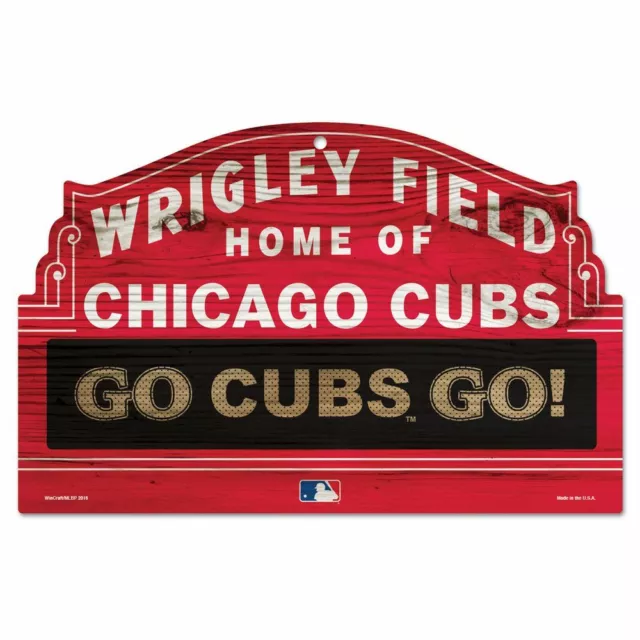 CHICAGO CUBS ~ Official MLB 11x17 Stadium Red Marquee Wood Sign ~ New!