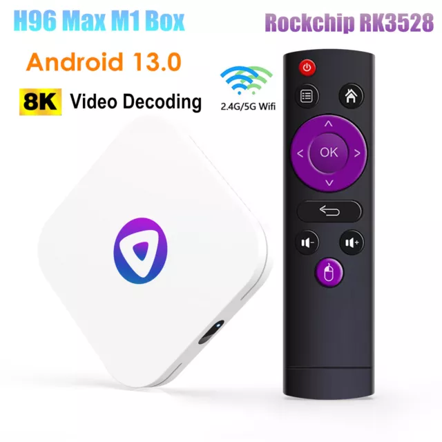 H96 MAX M1 Android 13 TV Box RK3528 4G 32G/64G WiFi BT H.265 4K