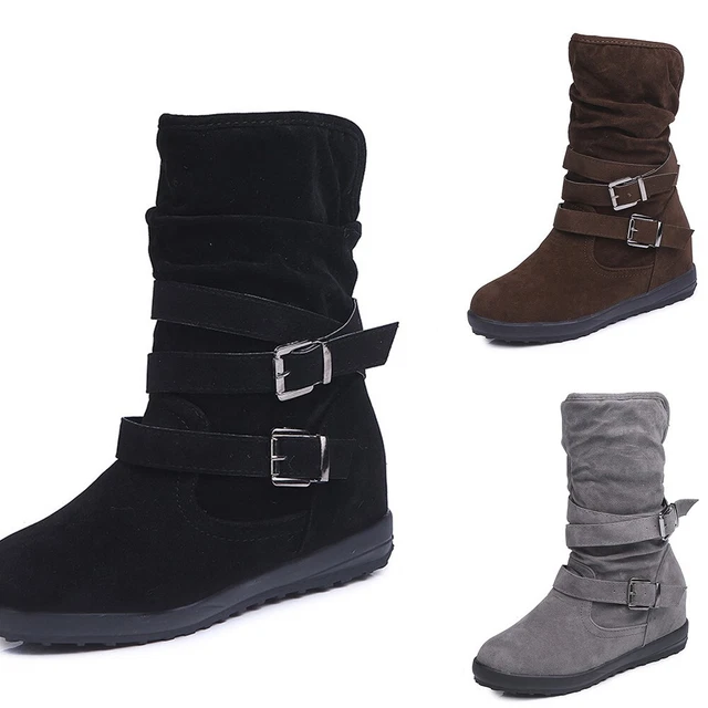 Stivali alla moda tacco piatto inverno autunno cotone imbottiti stivali da neve solidi