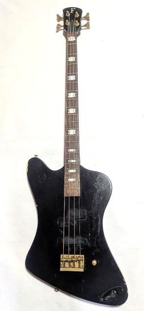 FERNANDES MV-65NS NIKKI Sixx Black Gold Vintage Rare Bass Guitar