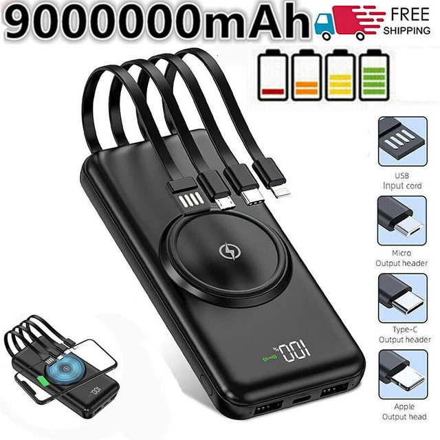Wireless Power Bank 9000000mAh Fast Charging Portable Charger battery For Phone