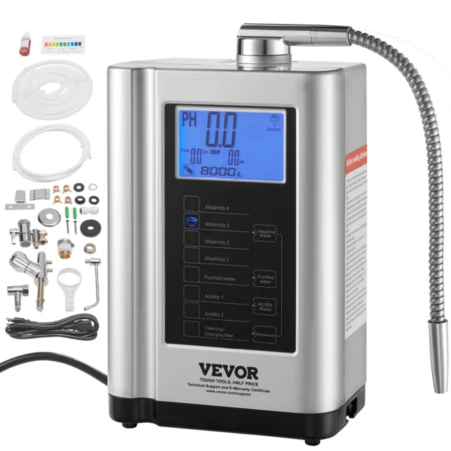 VEVOR Alkaline Säurewasser Maschine Wasserfilter PH3,5–10,5 8000L Automatisch