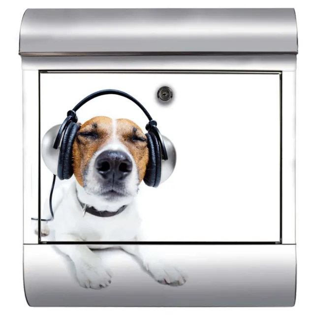 Briefkasten Hund Kopfhörer Musik Produzent Witzig Lustig Speaker Dog headphone