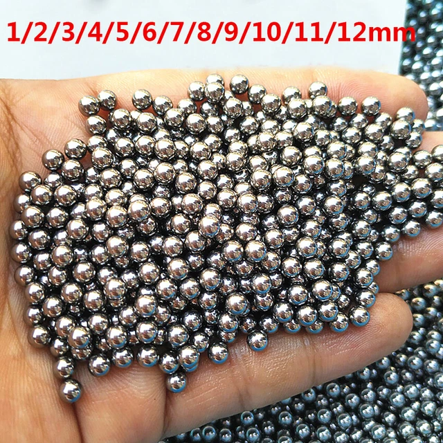 Sfera cuscinetto in acciaio cromato solido 1/2/4/5/6/7/8/9/10/11/12 mm pellet sfera fionda