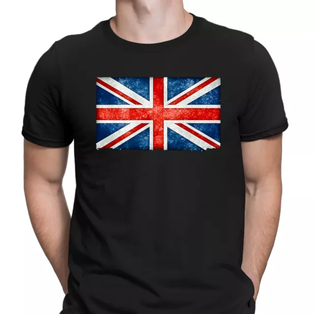 Union Jack Flag England Love Great Britain UK United Kingdom Mens T-Shirt #E