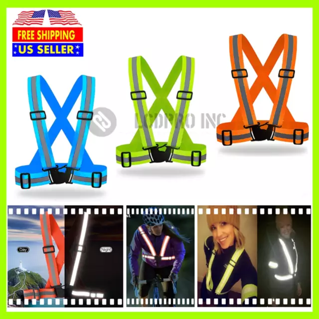 Adjustable Safety Reflective Vest Belt Stripe Strap Night Running Jogging Biking