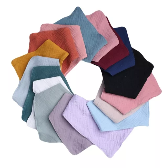Baby Infant Cotton Bib Solid Color for Scarf Feeding Saliva Tow