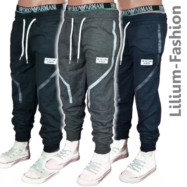 GO-G Jogginghose Freizeit Sport Hose Junge Kinder Reflektionstreifen Hip Hop Pla