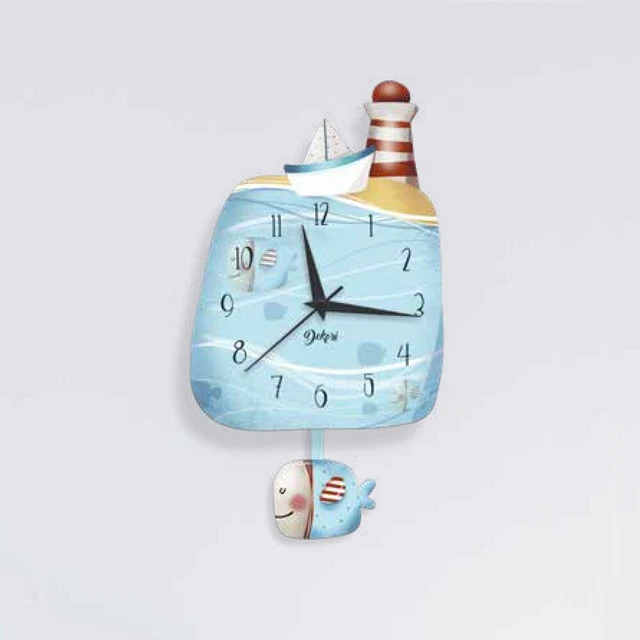 FLEXISTYLE Grande Orologio da Parete Moderno LA Macchia, Blu, Silenzioso, per i Bambini, Salotto, Ufficio, Design Divertente, Made in EU