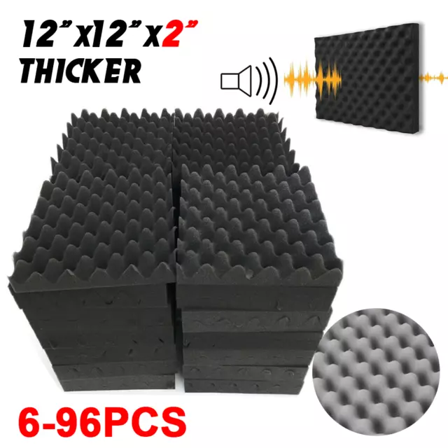 12x12x2" Acoustic Wall Panels Tiles Studio Egg Crate Soundproofing Foam Pads