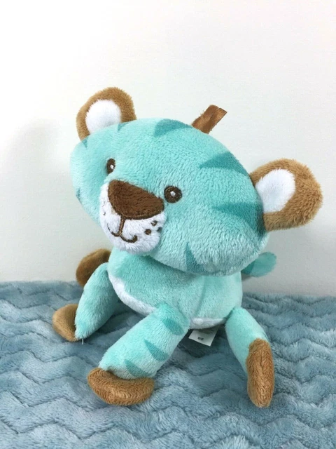 Fisher Price Plush Tiger 8 Inches Aqua Soft Sewn Eyes 2011 Lovey