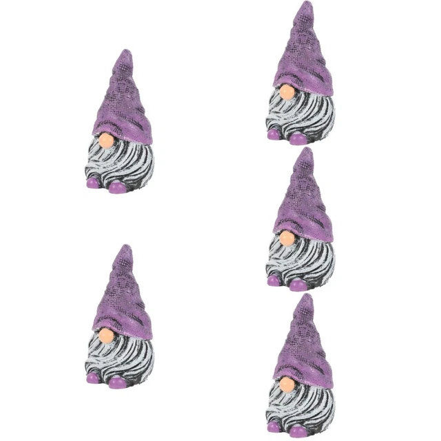 5pcs Miniature Resin Gnome Statue Gnome Resin Statue Garden Resin Figurine Garde