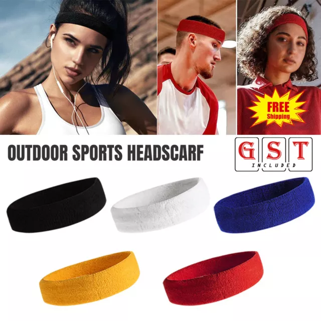 1/2x Sports Headband Head Sweat Bands Running SweatBand Workout Yoga Unisex