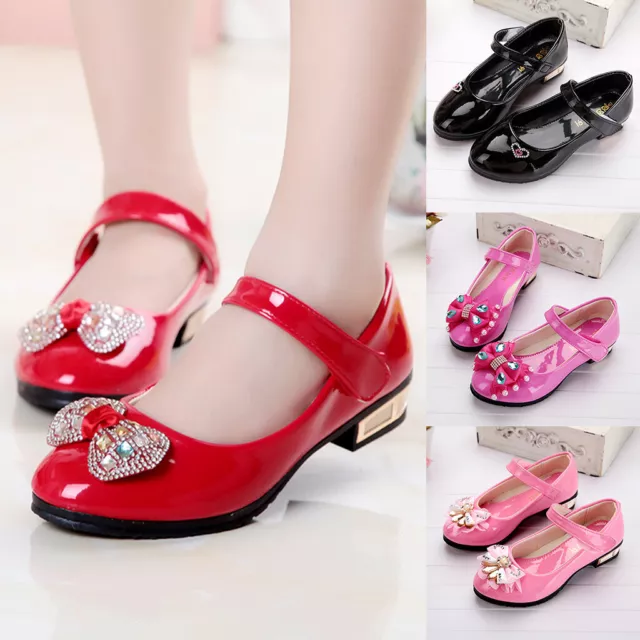 Infant Kids Baby Girls Crystal Bling Bowknot Single Princess Shoes Sandals