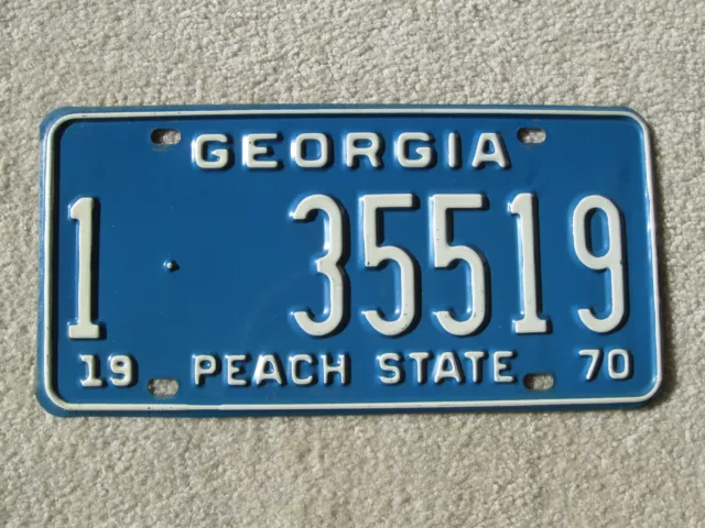 1970 Georgia License Plate in Excellent condition