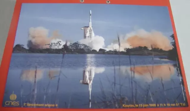 Affiche 1er Lancement ARIANE 4 - ARIANE V22 - 15/06/1988 - KOUROU - CSG