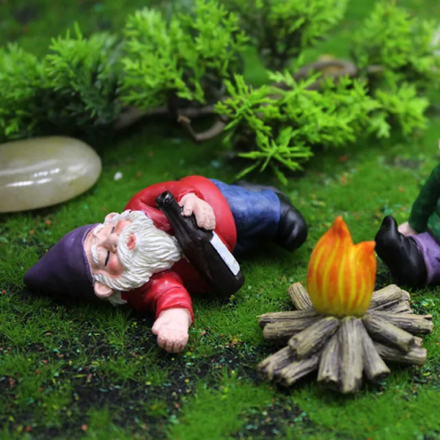 FairyCome Mini Garden Gnome Figurines Resin Fairy Garden Funny Miniature Gno  GF