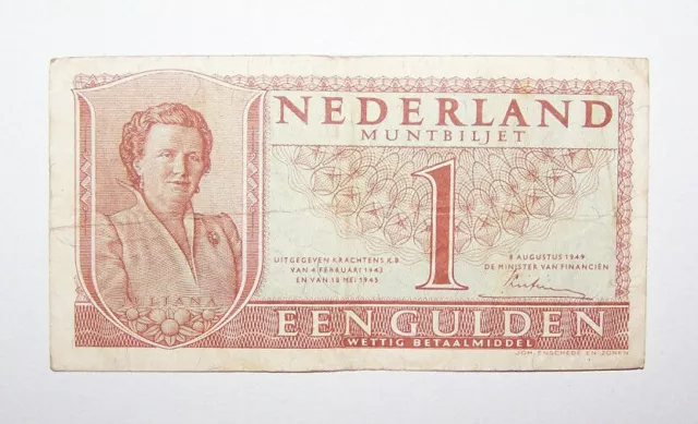 Pays-Bas - Nederlands - Billet Banknote - 1 Florin 1 Gulden - 08.08.1949