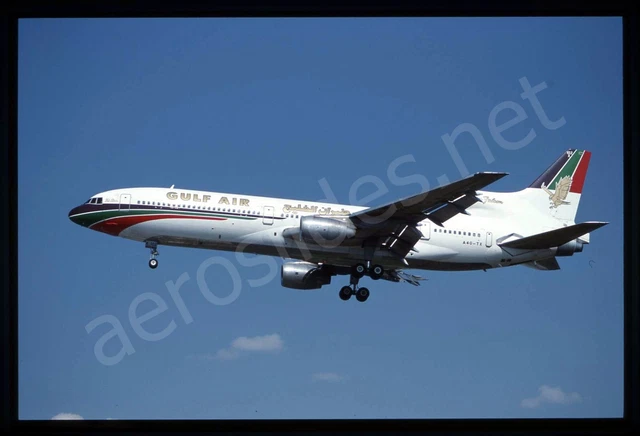 Gulf Air Lockheed L-1011 A40-TX Aug 89 Kodachrome Aircraft Slide/Dia