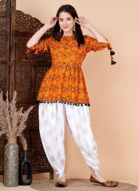 Eid Special Indian Kurta Ethnique Dhoti Style Pantalon Ensemble pour femmes...