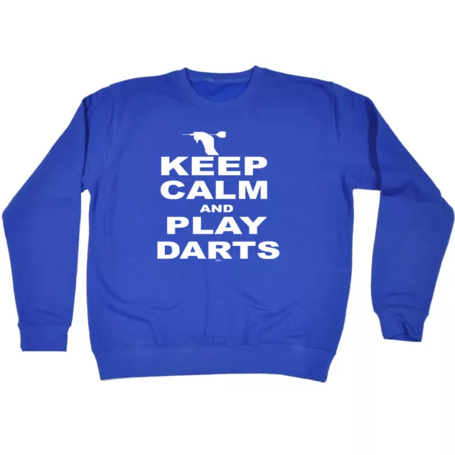 Keep Calm And Play Darts - Mens Novelty Funny Top Sweatshirts Jumper Sweatshirt
