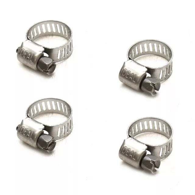 Ideal Boat Gas/Fuel Hose Clamps | 5/8 To 5/16 Inch Stainless (Set of 4)