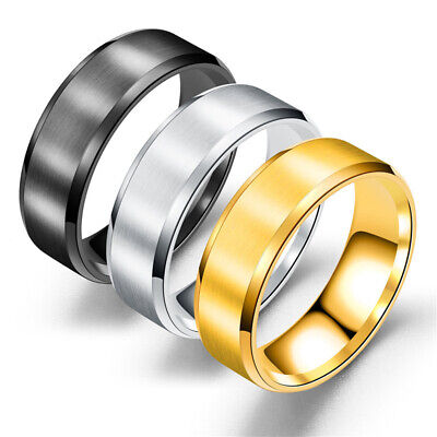 Stainless Steel Ring Band Titanium Women Men Wedding Rings 6MM 8MM Wide Sz5-12 3