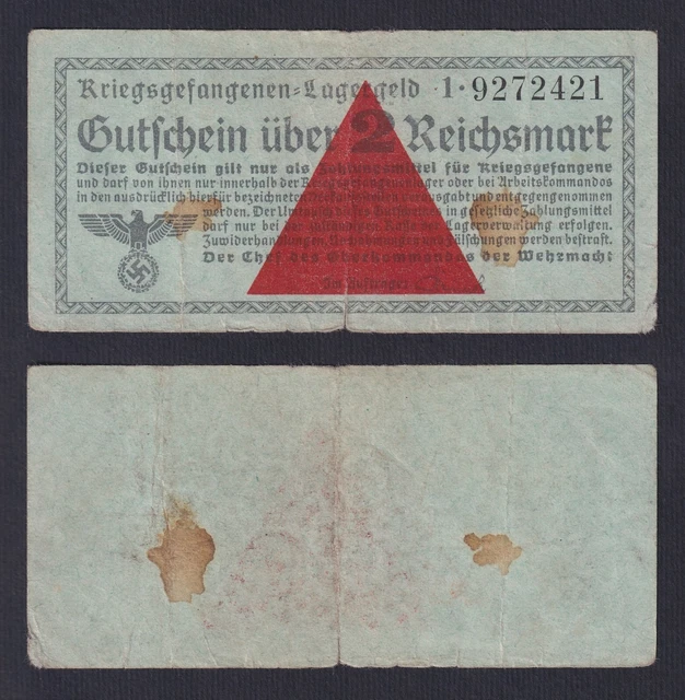 Germany 2 Reichsmark Lagergeld (Prisoner) 1939/1945 BB Vf- A-03