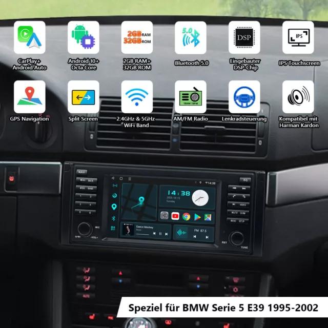 Für BMW E39 M5 Eonon Q49SE 8-Kern Android 10 Autoradio 7" GPS Navi CarPlay Radio 2