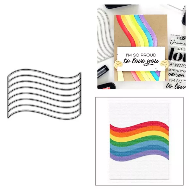 Rainbow Wave Frame Metal Cutting Dies DIY Scrapbook Album Paper Card Crafts