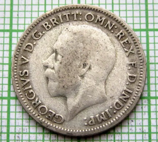 Great Britain George V 1935 6 Pence Sixpence, Acorns, Silver 2